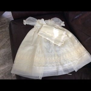 Christening Girl Dress And Slip Vintage